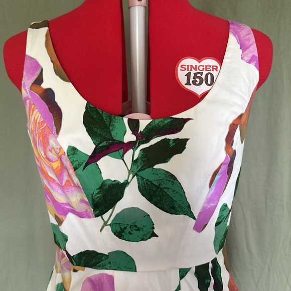 Calvin Klein Floral Midi Teacup Dress - Picture 5 of 9